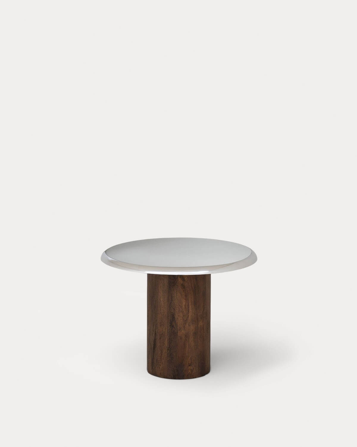 Mesa Auxiliar Redonda de Madera de Mango y Metal Fabio, imagen de galer&iacute;a 1