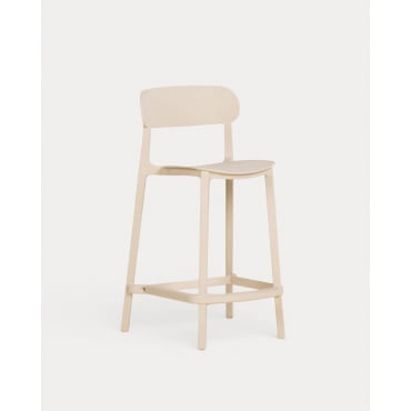 Pack 4 Taburetes Altos de Exterior de Polipropileno (65 cm) Briel Beige reciclado - The Masie