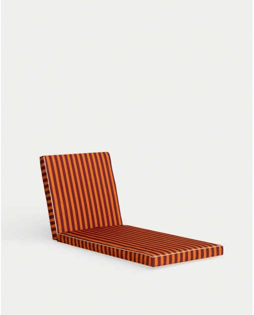 Cojín a Rayas de Tela para Tumbona de Exterior (70,5x200 cm) Kreta - Naranja Terra