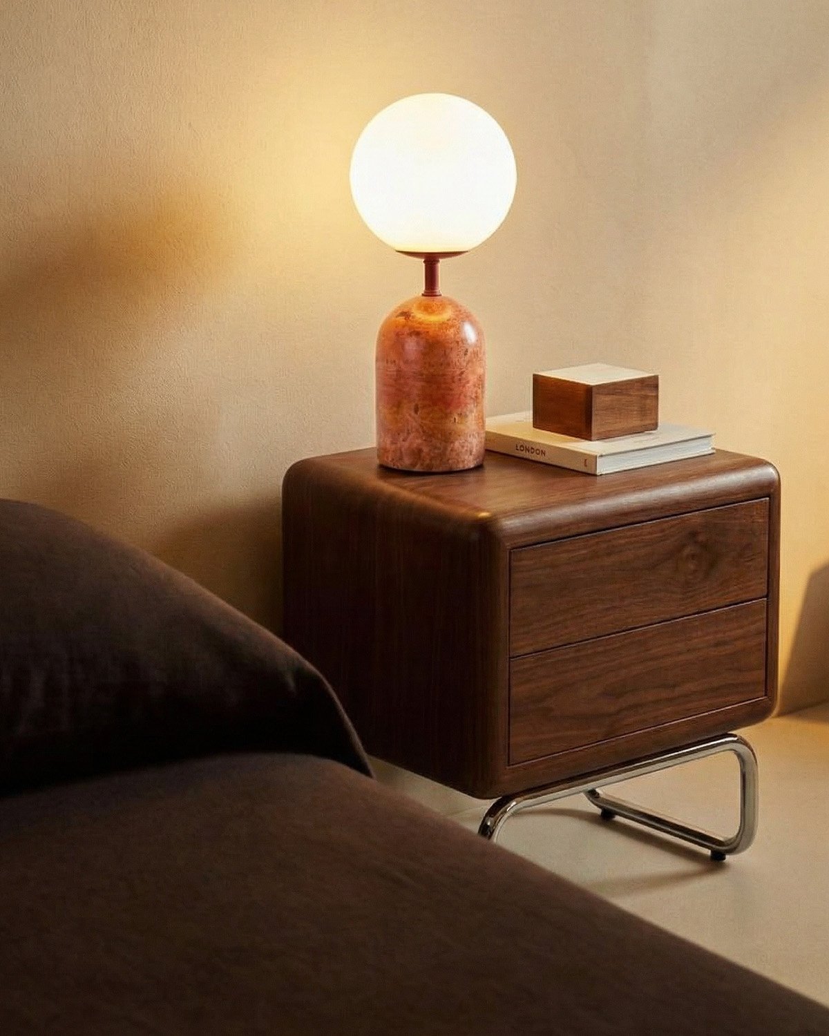 Lámpara de Mesa de Mármol Traventino Fauzzi, imagen de galer&iacute;a 2