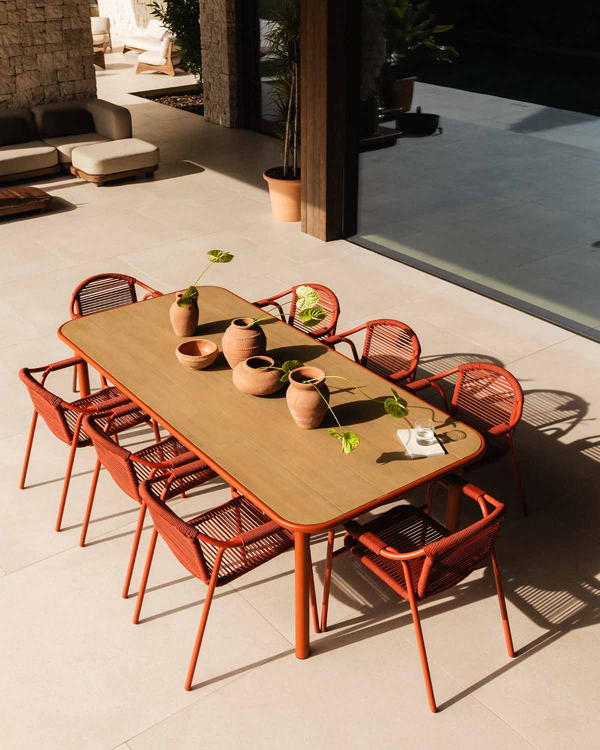 Mesa de Exterior Rectangular de Madera de Acacia y Metal (240x110 cm) Caitlyn, imagen de galer&iacute;a 2