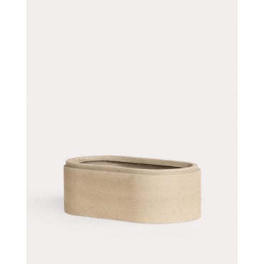 Macetero Ovalado de Cemento (45x23 cm) Bieito Beige Seashell - The Masie