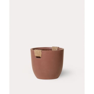 Macetero Redondo de Cemento Fitonia Rojo Brick & Ø37 cm - The Masie