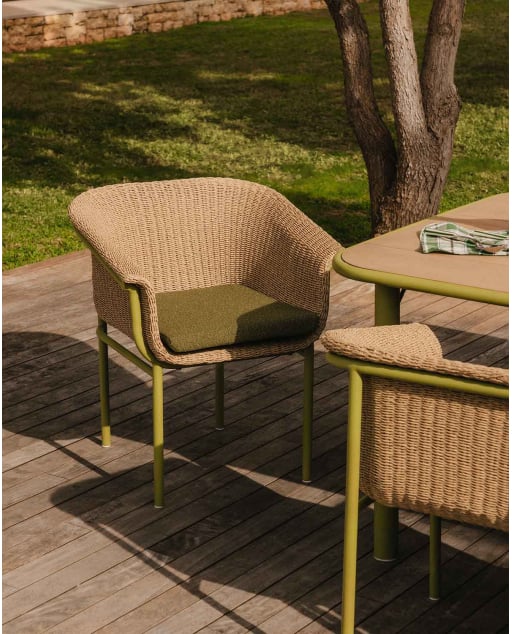 Silla de Exterior de Metal y Mimbre Caitlyn