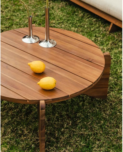 Mesa de Centro Redonda de Madera de Acacia (Ø80 cm) Lorent