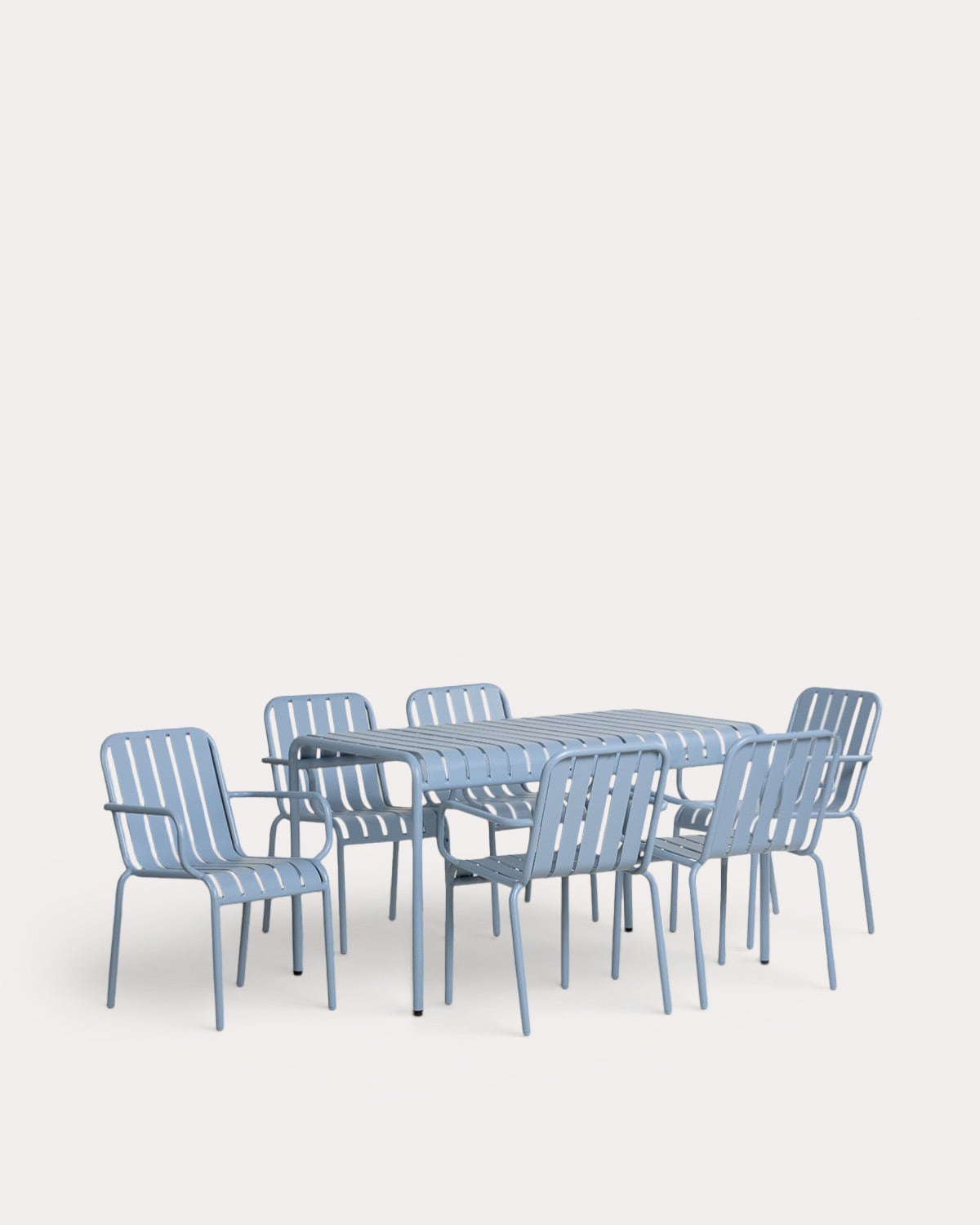 Set de Mesa Rectangular (130x80 cm) y 6 Sillas con Resposabrazos de Metal Tavo, imagen de galer&iacute;a 1