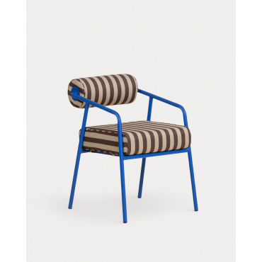 Pack 2 Sillas de Comedor de Metal y Tela Mitha Azul Sapphire - The Masie