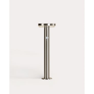 Baliza Solar LED de Exterior de Metal Sulivan Gris Cepillado - The Masie