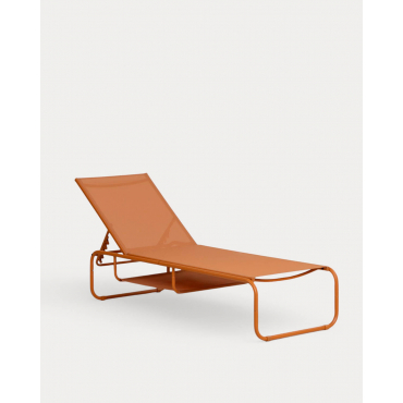 Pack 2 Tumbonas Reclinables de Metal y Tela Ohiane Naranja Terra - The Masie