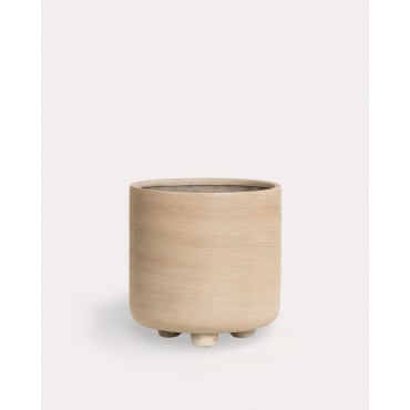 Macetero Redondo de Cemento Petunia Beige Seashell & Ø40 cm - The Masie