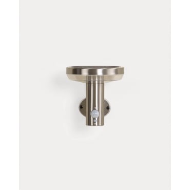 Aplique de Pared Solar LED de Exterior de Metal Sulivan Gris Cepillado - The Masie