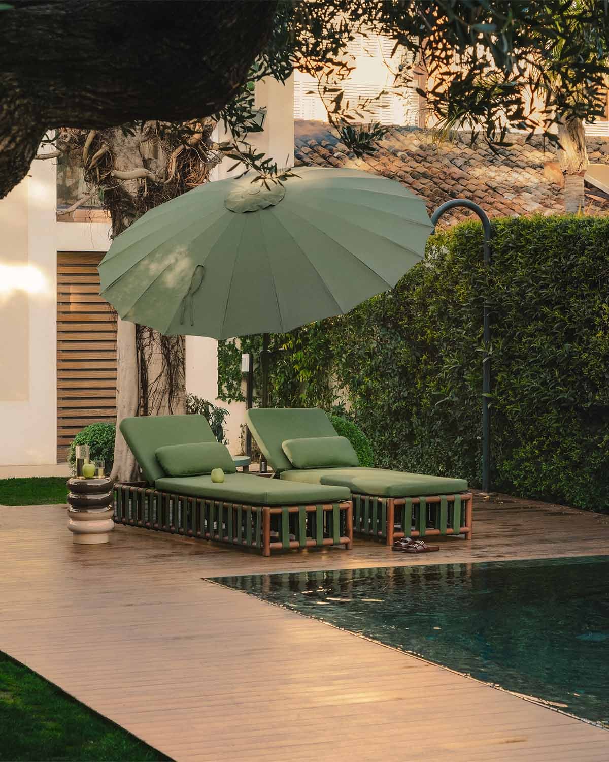 Tumbona Reclinable de Madera de Eucalipto y Tela Edvard, imagen de galer&iacute;a 2