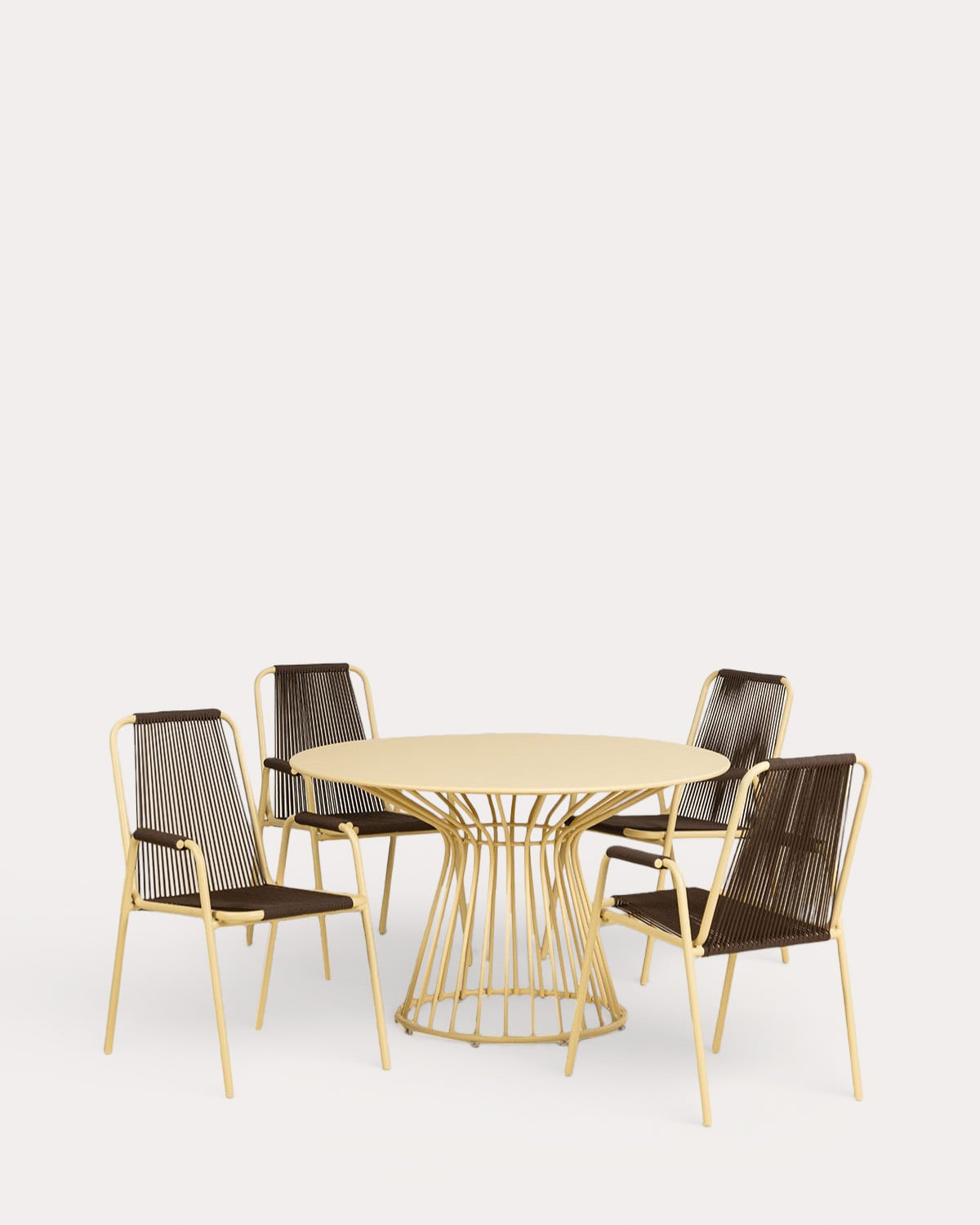 Set de Mesa Redonda (Ø120 cm) Nouli y 4 Sillas con Resposabrazos de Metal Mayailer de Exterior, imagen de galer&iacute;a 1