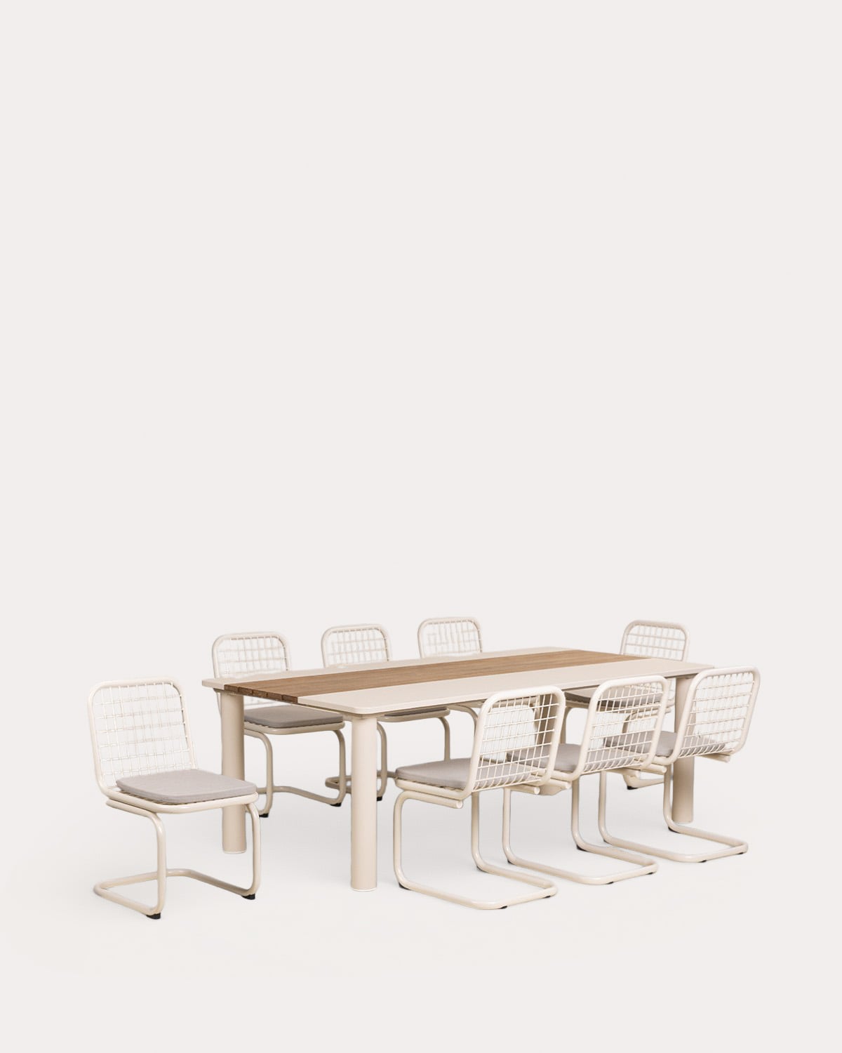 Set de Mesa Rectangular (220x110 cm) Lirae y 8 Sillas Biaritz de Metal de Exterior, imagen de galer&iacute;a 1