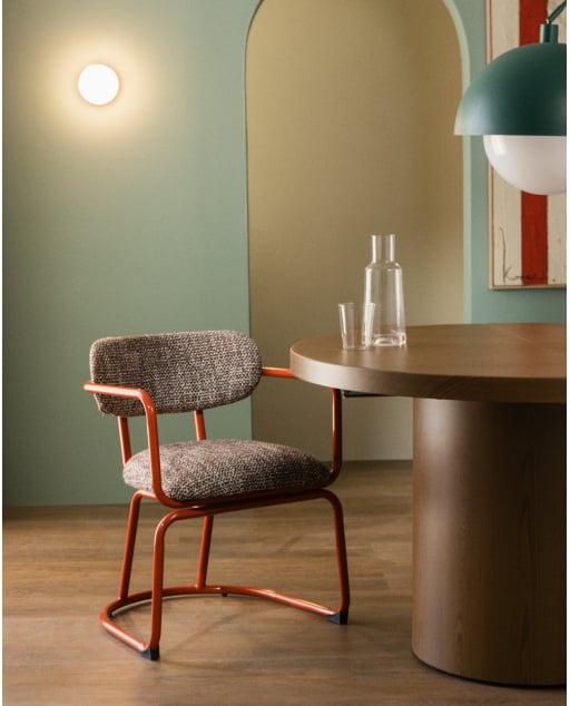 Silla de Comedor de Metal y Tela Yeray