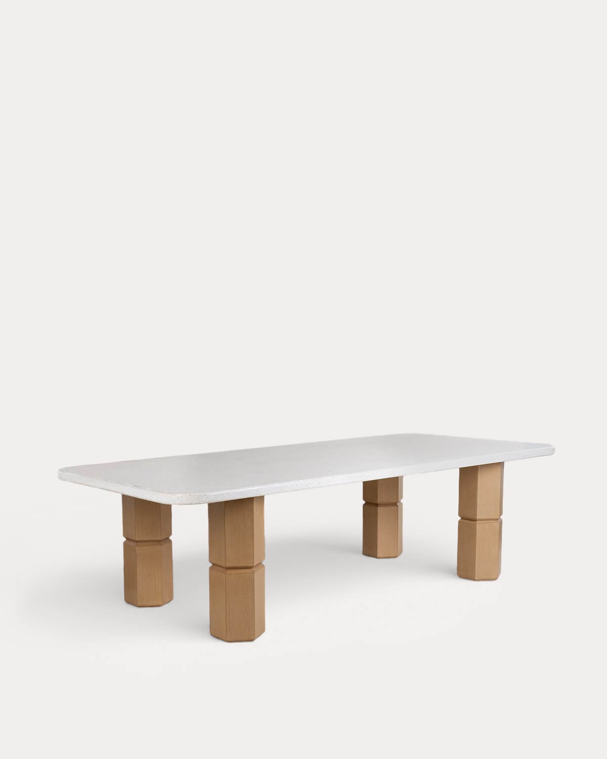 Set de Mesa Rectangular de Terrazo (270x120 cm) Ixiar y 8 Sillas con Reposabrazos de Madera de Acacia Tanon de Exterior, imagen de galer&iacute;a 2