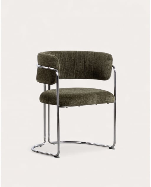 Silla de Comedor de Tela y Metal Petra