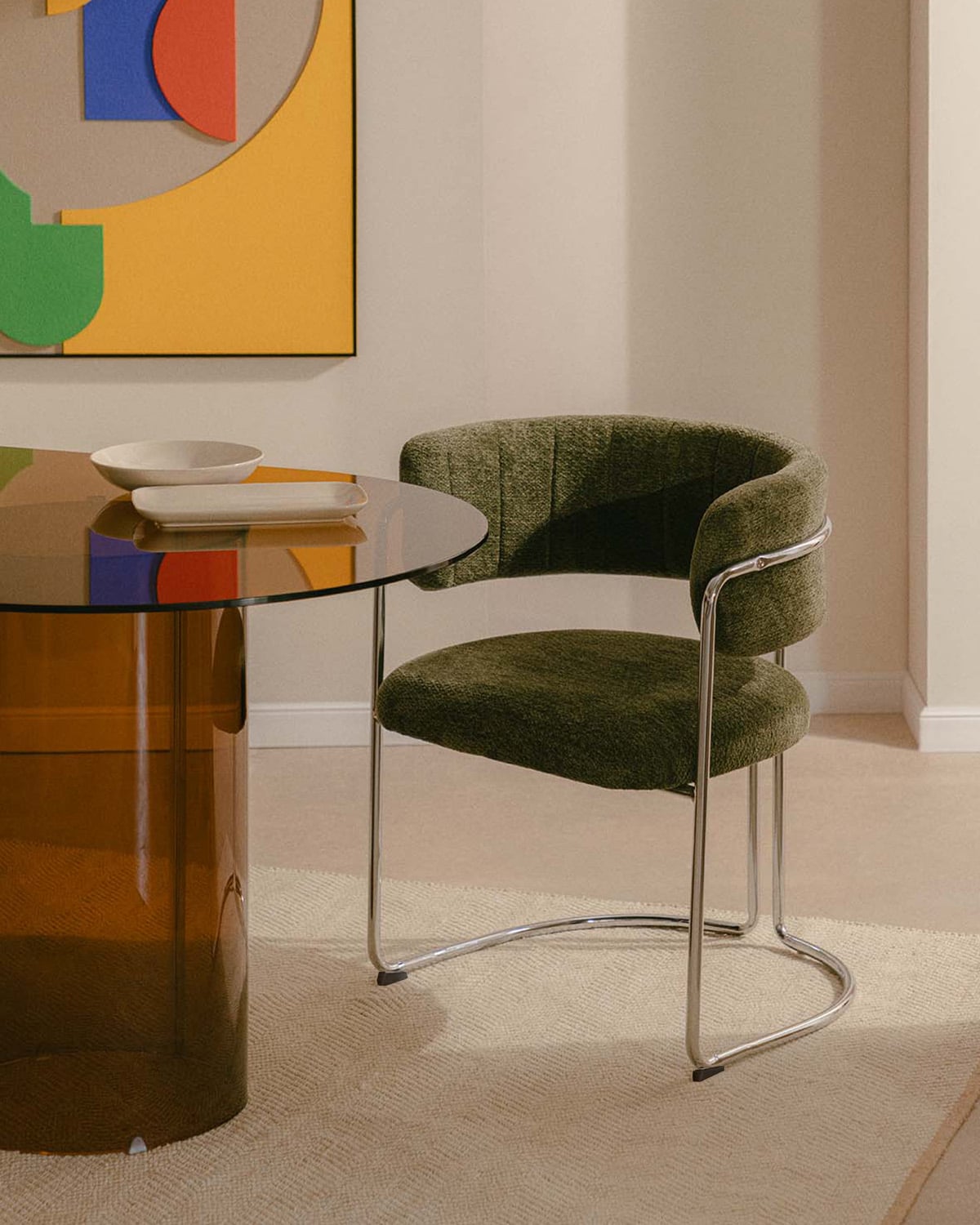 Silla de Comedor de Tela y Metal Petra, imagen de galer&iacute;a 2