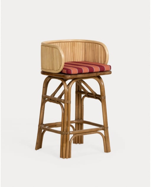 Taburete Alto de Ratán Natural (75 cm) Braxas