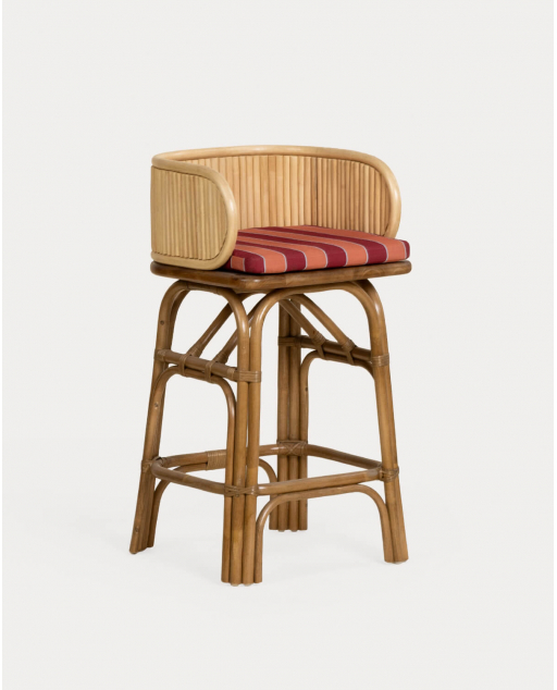 Pack 4 Taburetes Altos de Ratán Natural (75 cm) Dozza