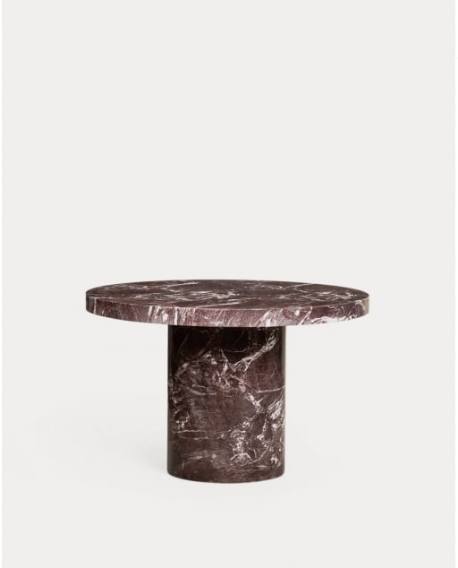 Mesa de Exterior Redonda de Hormigón (Ø120 cm) Mathis - Rojo Tinto