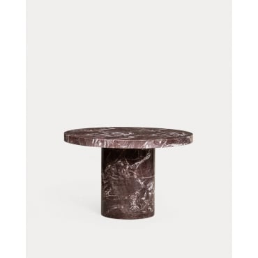 Mesa de Exterior Redonda de Hormigón (Ø120 cm) Mathis Rojo Tinto - The Masie