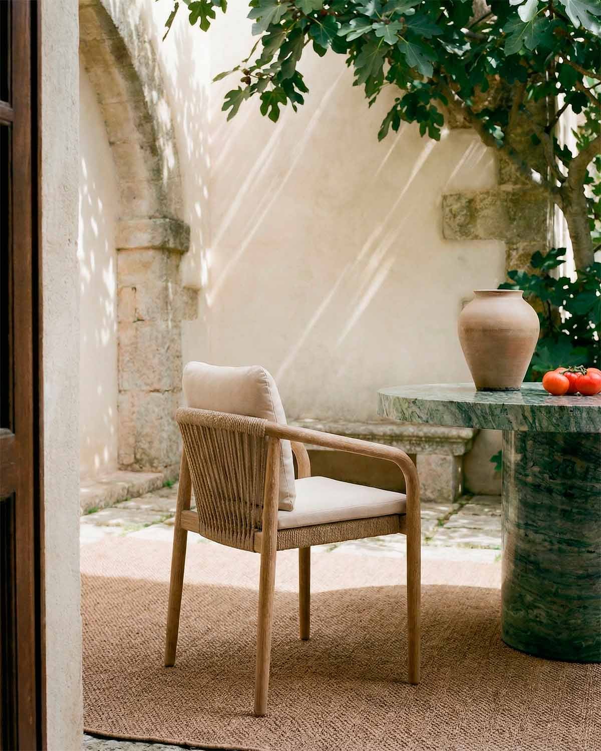 Silla de Exterior de Madera de Acacia con Cojín Loli, imagen de galer&iacute;a 2