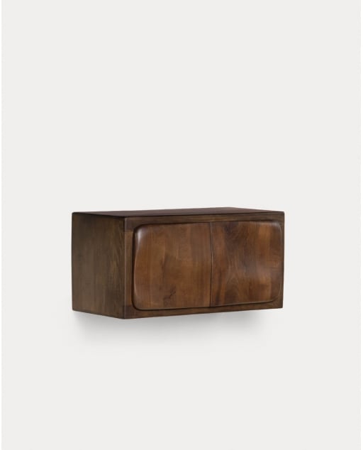Mueble de baño suspendido 2 puertas 90x45 cm de madera de mango Orlean