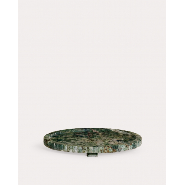 Bandeja Decorativa Redonda de Mármol Todra Mármol Verde Forest & Ø30 cm - The Masie