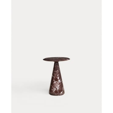 Mesa Auxiliar de Exterior Redonda de Hormigón (Ø45 cm) Zuna Rojo Tinto - The Masie