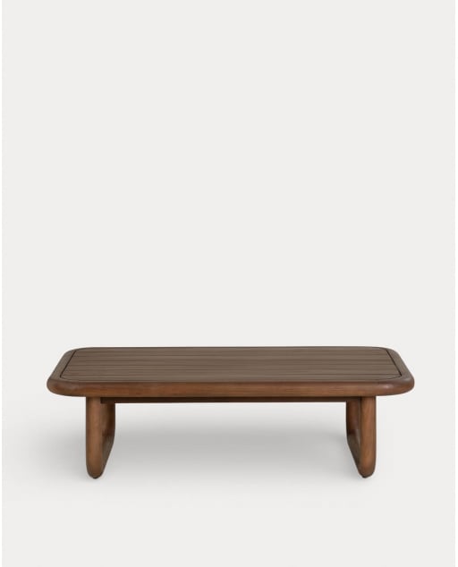 Mesa de Centro Rectangular de Madera de Eucalipto (110x65 cm) Elnes - Madera de Eucalipto Oscuro