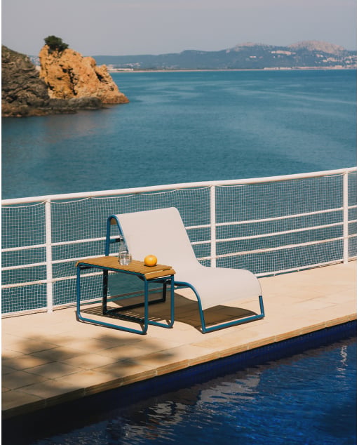 Set de Sillón de Jardín con Mesa Auxiliar de Aluminio Dreisi
