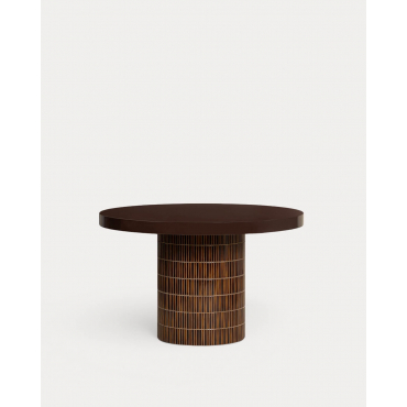 Mesa de Comedor Redonda Cemento (Ø120 cm) Banus Marrón Chocolate - The Masie