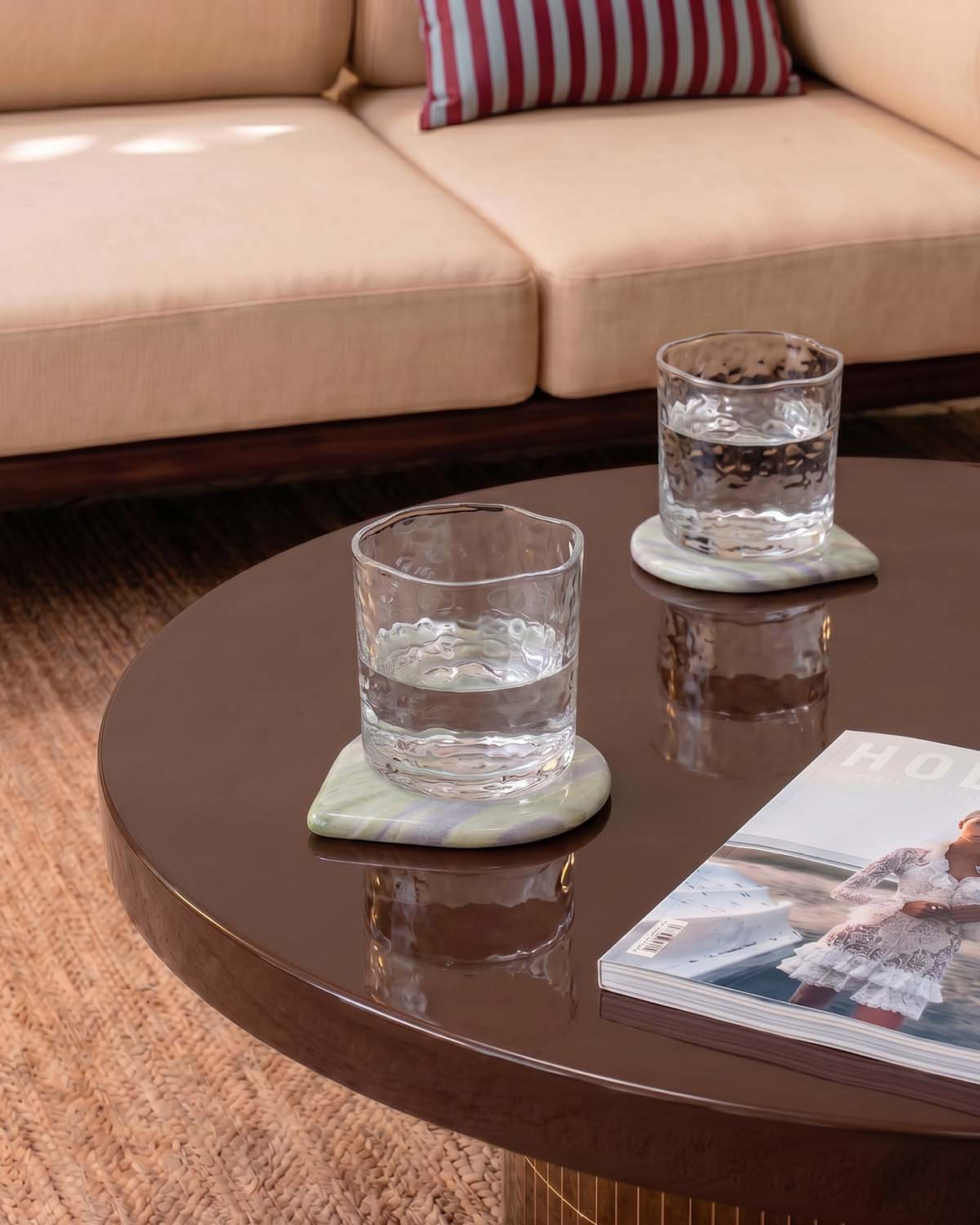 Set de 4 posavasos redondos de mármol Hatem, imagen de galer&iacute;a 2