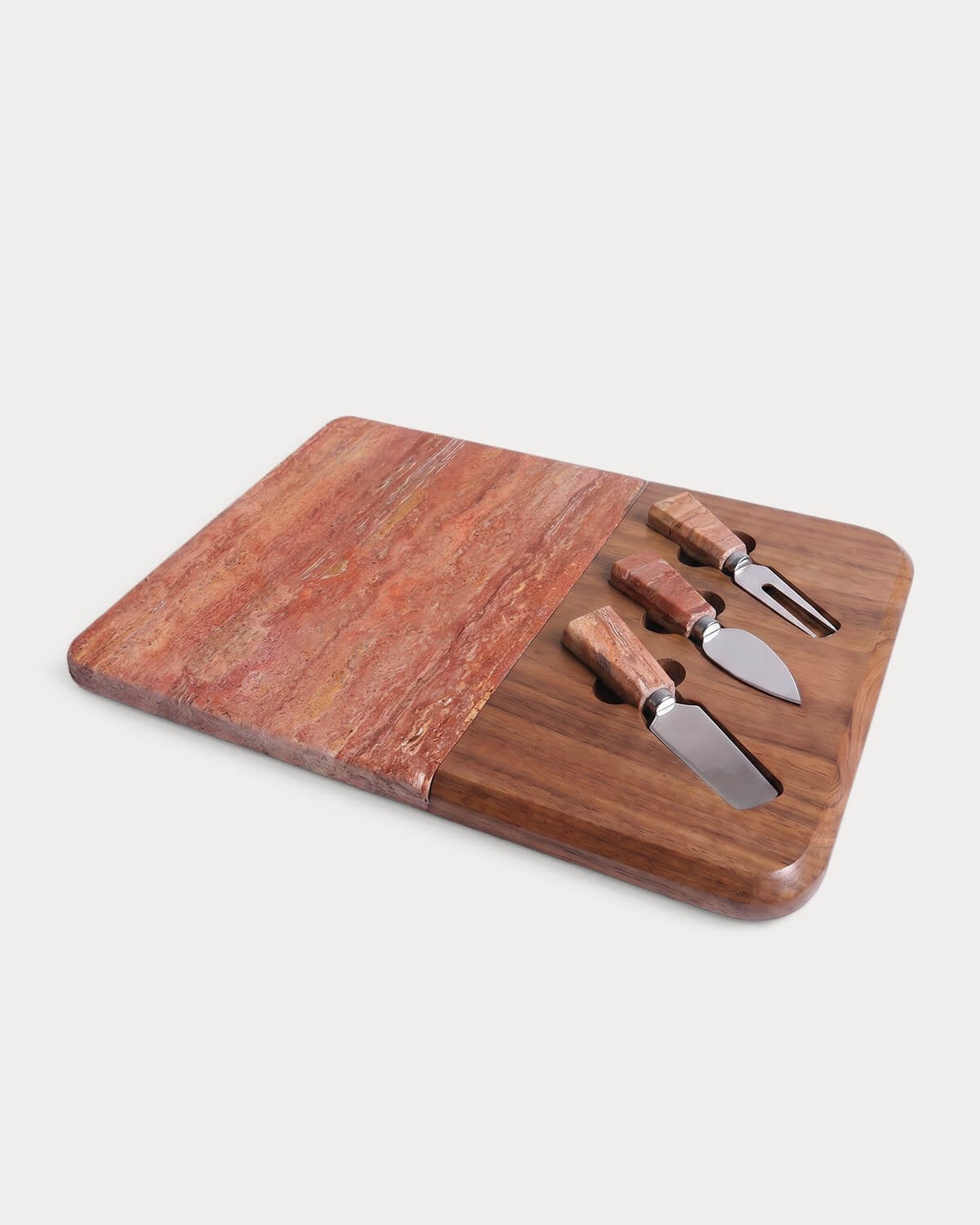 Set de Tabla para Quesos de Mármol y Madera de Acacia con 3 Cuchillos Serbal, imagen de galer&iacute;a 1
