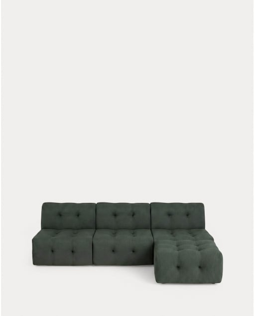 Sofá Modular Envasado al Vacío 3 Piezas con Módulo Central y Módulo Puff de Tela Nahual