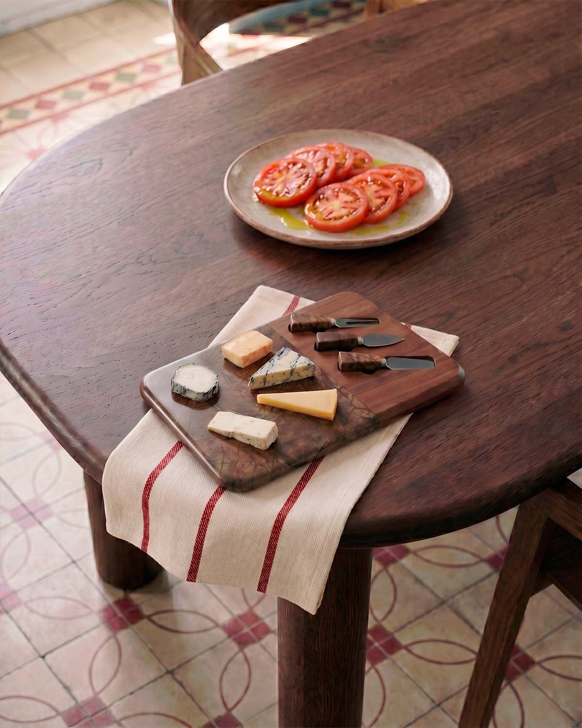 Set de Tabla para Quesos de Mármol y Madera de Acacia con 3 Cuchillos Serbal, imagen de galer&iacute;a 2