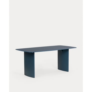 Mesa de Comedor Rectangular de Cristal y Madera (190x90 cm) Aredea Azul Oceanic - The Masie
