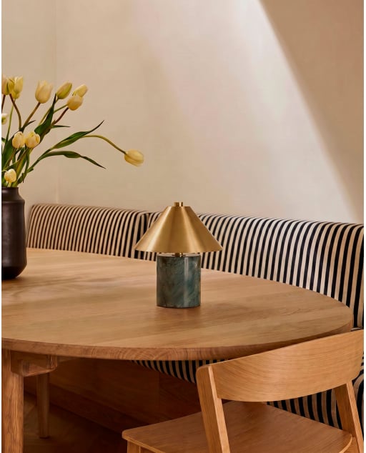 Lámpara de Mesa LED Inalámbrica de Mármol y Metal Obely