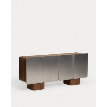 Aparador bajo con 4 puertas de madera de mango y metal Arties Madera de Mango Oscuro - The Masie