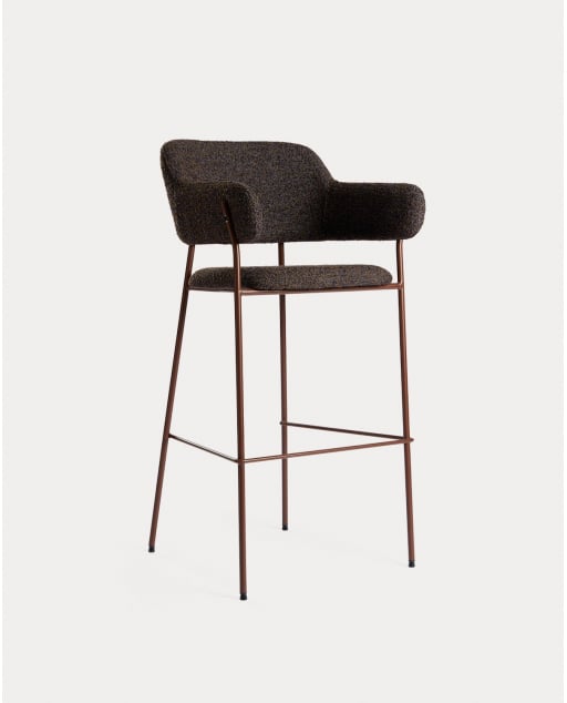Taburete Alto de Tela y Metal (75 cm) Stana