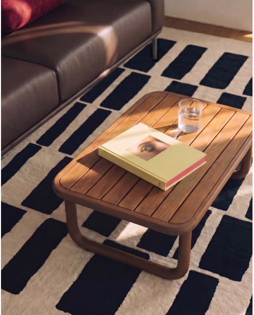 Mesa de Centro Rectangular de Madera de Eucalipto (110x65 cm) Elnes