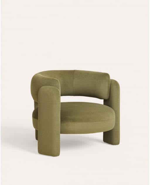 Sillón de tela Jelte - Verde Olive