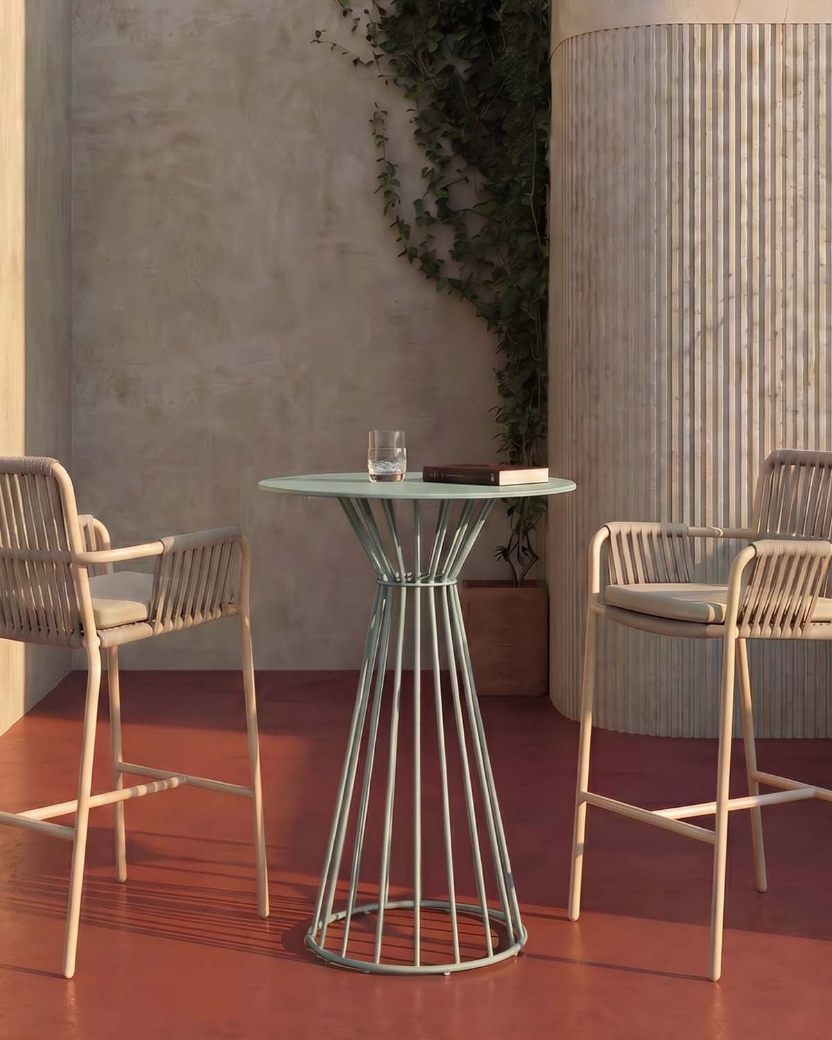 Mesa Alta de Exterior Redonda de Metal (Ø70 cm) Nouli, imagen de galer&iacute;a 2