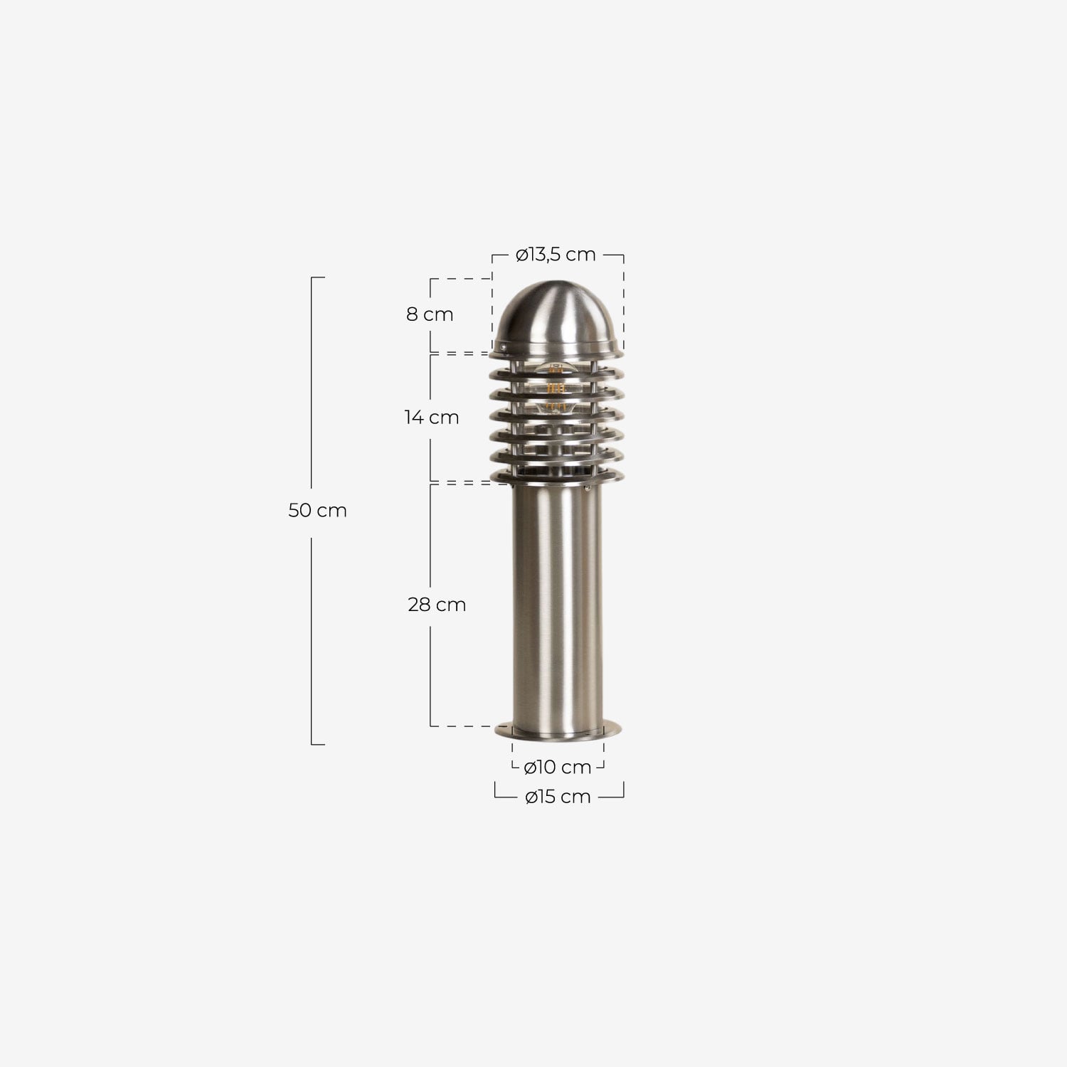 Baliza Exterior de Metal Leora, medidas
