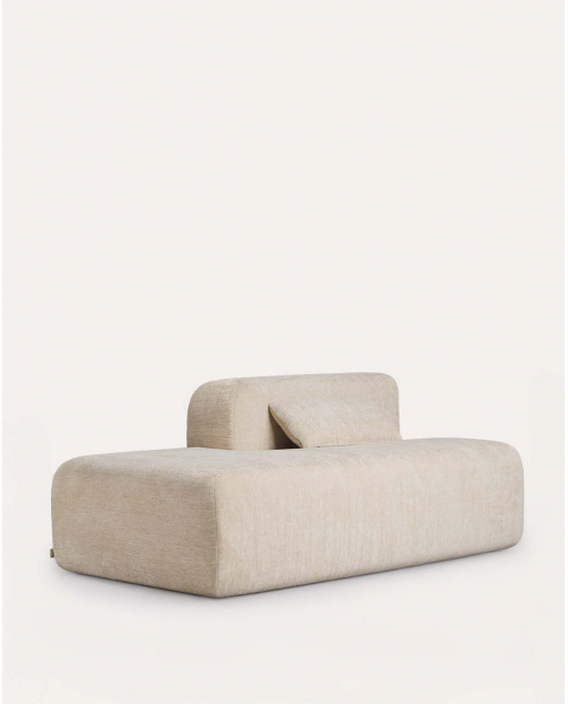 Módulo chaise longue izquierdo de tela envasado al vacío para sofá modular Rhys - Beige Seashell