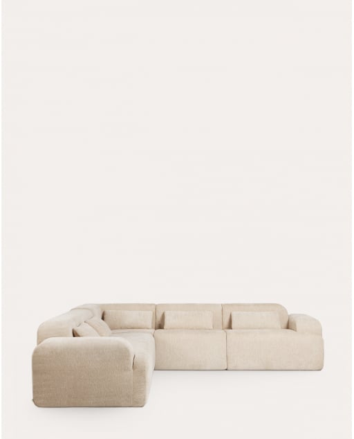 Sofá Modular Envasado al Vacío 5 Piezas con Módulo Esquinero, 2 Módulos Central y 2 Módulos Esquinero de Tela Rhys