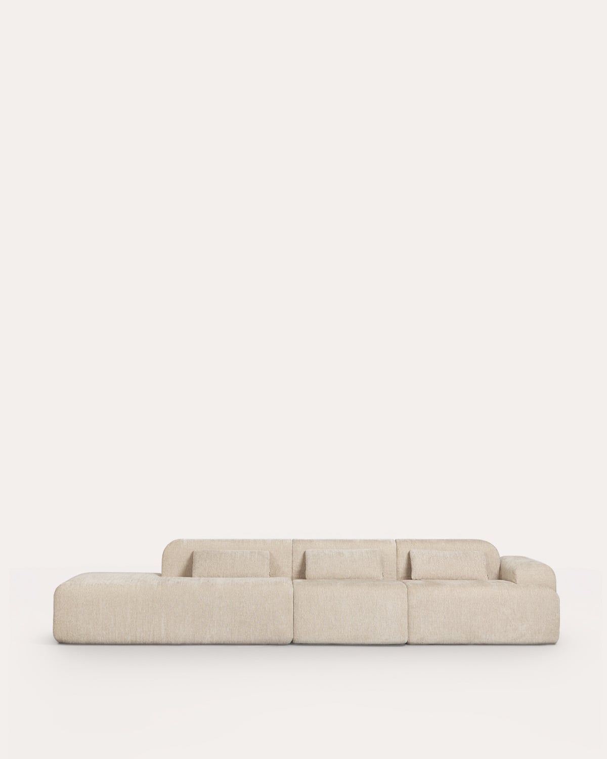 Sofá Modular Envasado al Vacío 3 Piezas con Módulo Chaise Longue, Módulo Central y Módulo Esquinero de Tela Rhys