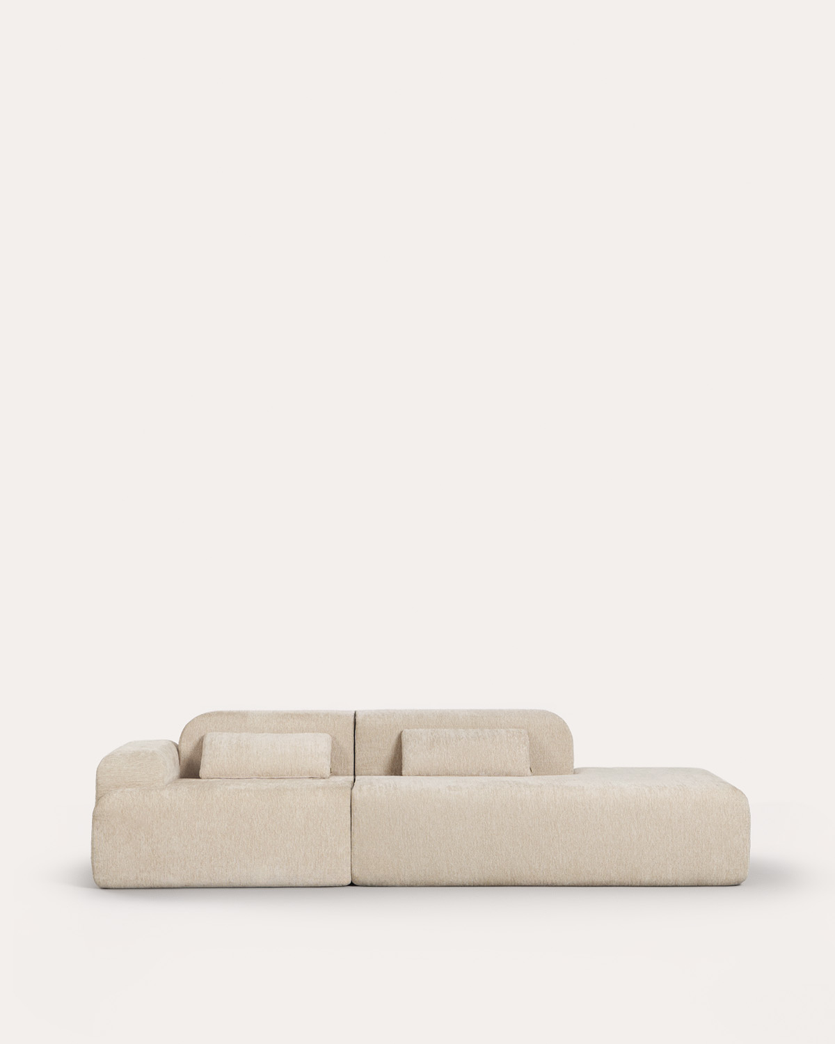 Sofá Modular Envasado al Vacío 2 Piezas con Módulo Chaise Longue y Módulo Esquinero de Tela Rhys