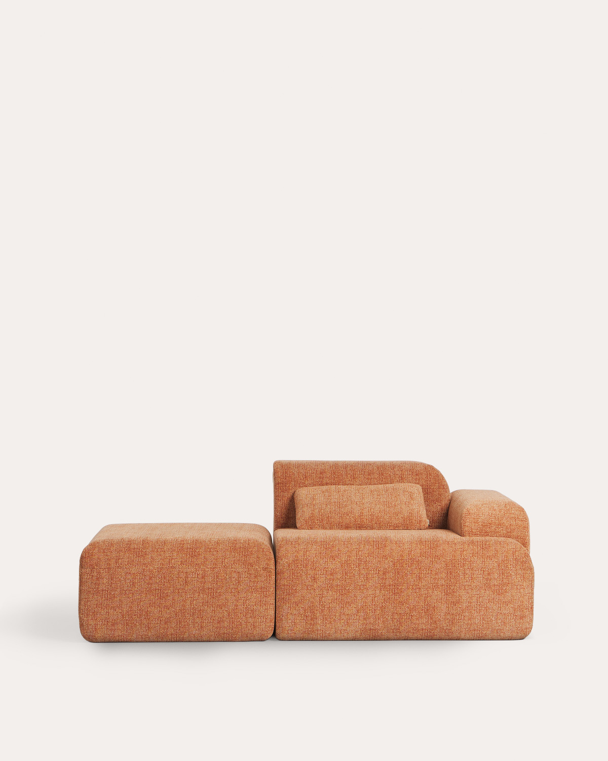 Sillón Modular Esquinero Envasado al Vacío con Módulo Puff de Tela Rhys, imagen de galer&iacute;a 1